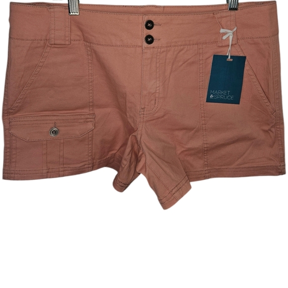 NWT Market & Spruce Coral Cargo Shorts - Picture 1 of 2